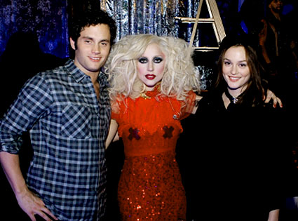 Penn Badgley, Lady Gaga, Leighton Meester Penn Badgley, Lady Gaga, Leighton Meester
